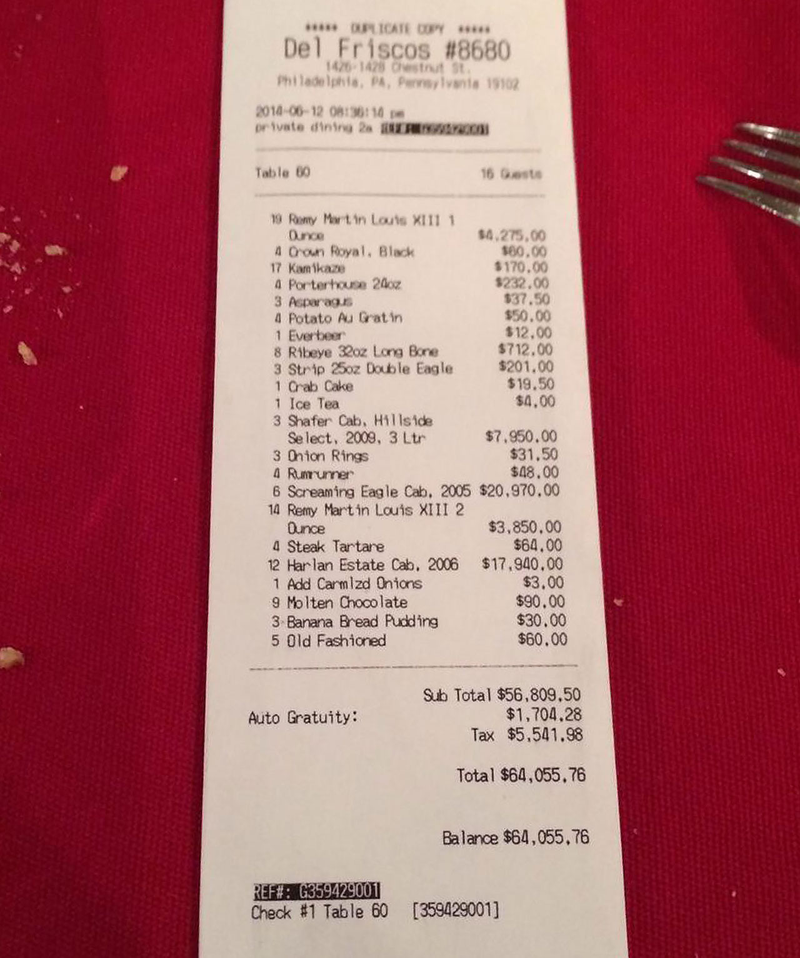 Illustration for article titled The Eagles' $64,000 Receipt Is Fake And Has A Hidden Message
